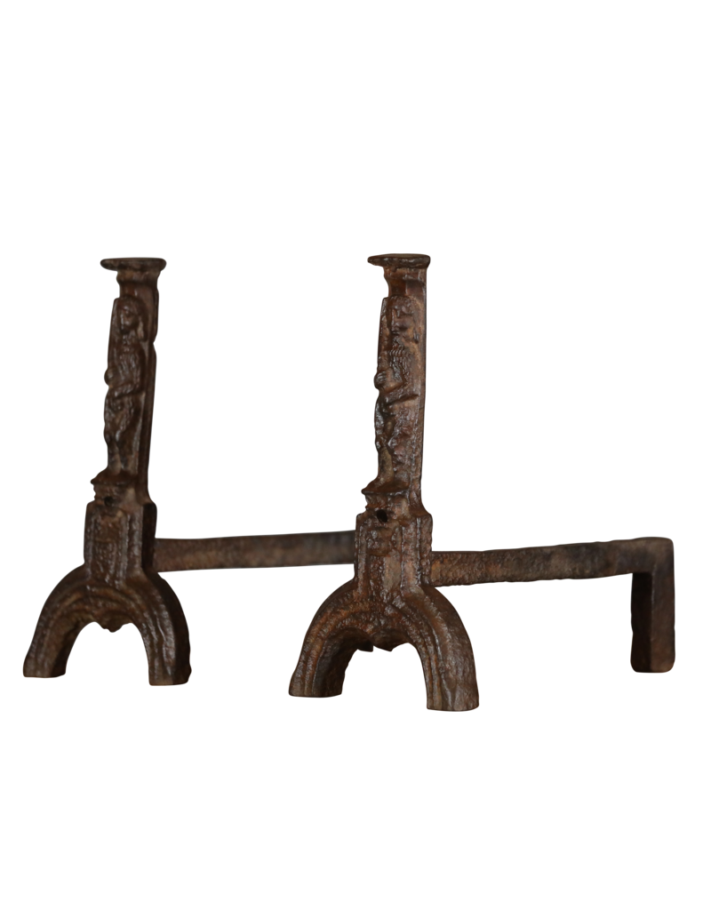 Französischer Feuerbock aus dem 15. Jahrhundert aus Gusseisen