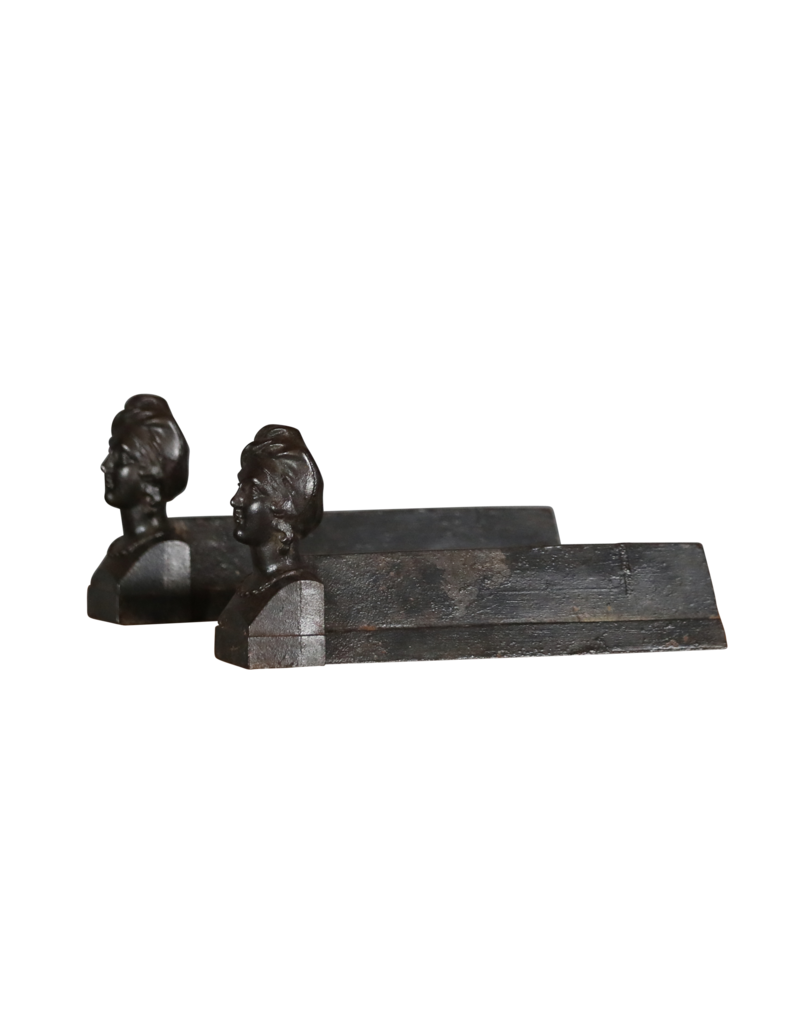 19th Century Pair Andiron In Cast Iron