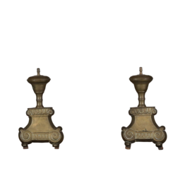 Maison Leon Van den Bogaert Objetos decorativos de latón antiguo para chimenea