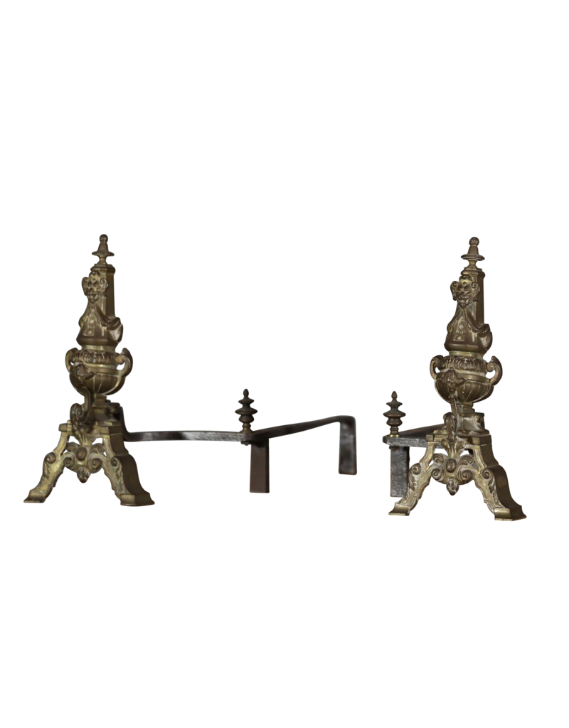 Maison Leon Van den Bogaert Decorative Antique Brass Objects For Fireplace
