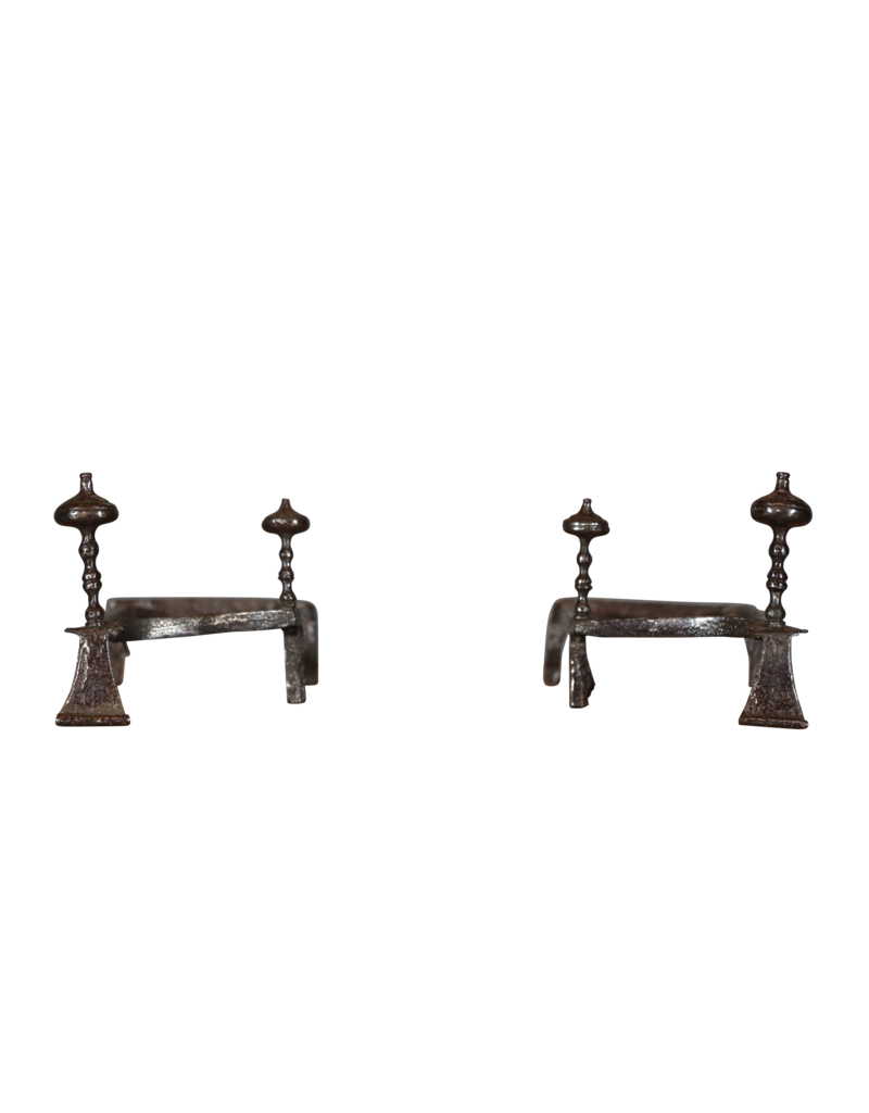 French 18th Century Pair Andiron For Fireplace
