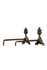 Authentique Antique Andiron In Brass