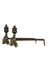 Authentique Antique Andiron In Brass