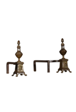 Maison Leon Van den Bogaert Elegant Fireplace Andiron In Brass