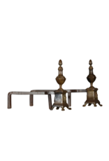 Elegant Fireplace Andiron In Brass