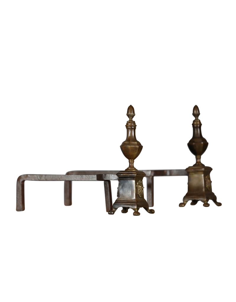 Elegant Fireplace Andiron In Brass