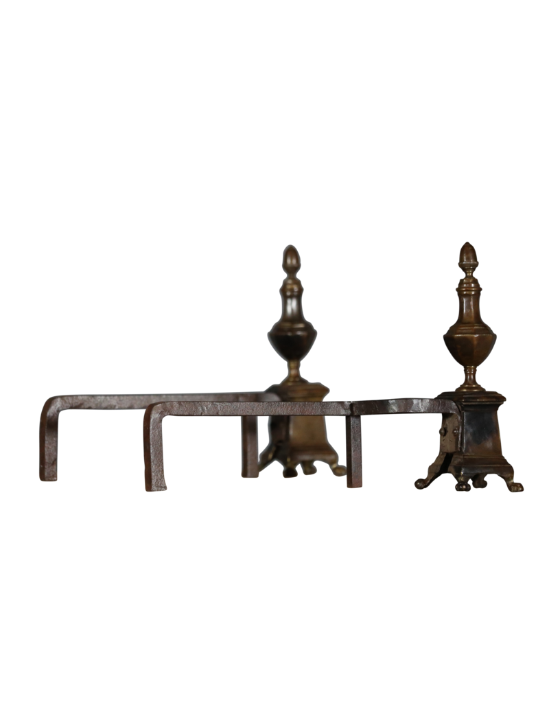 Elegant Fireplace Andiron In Brass