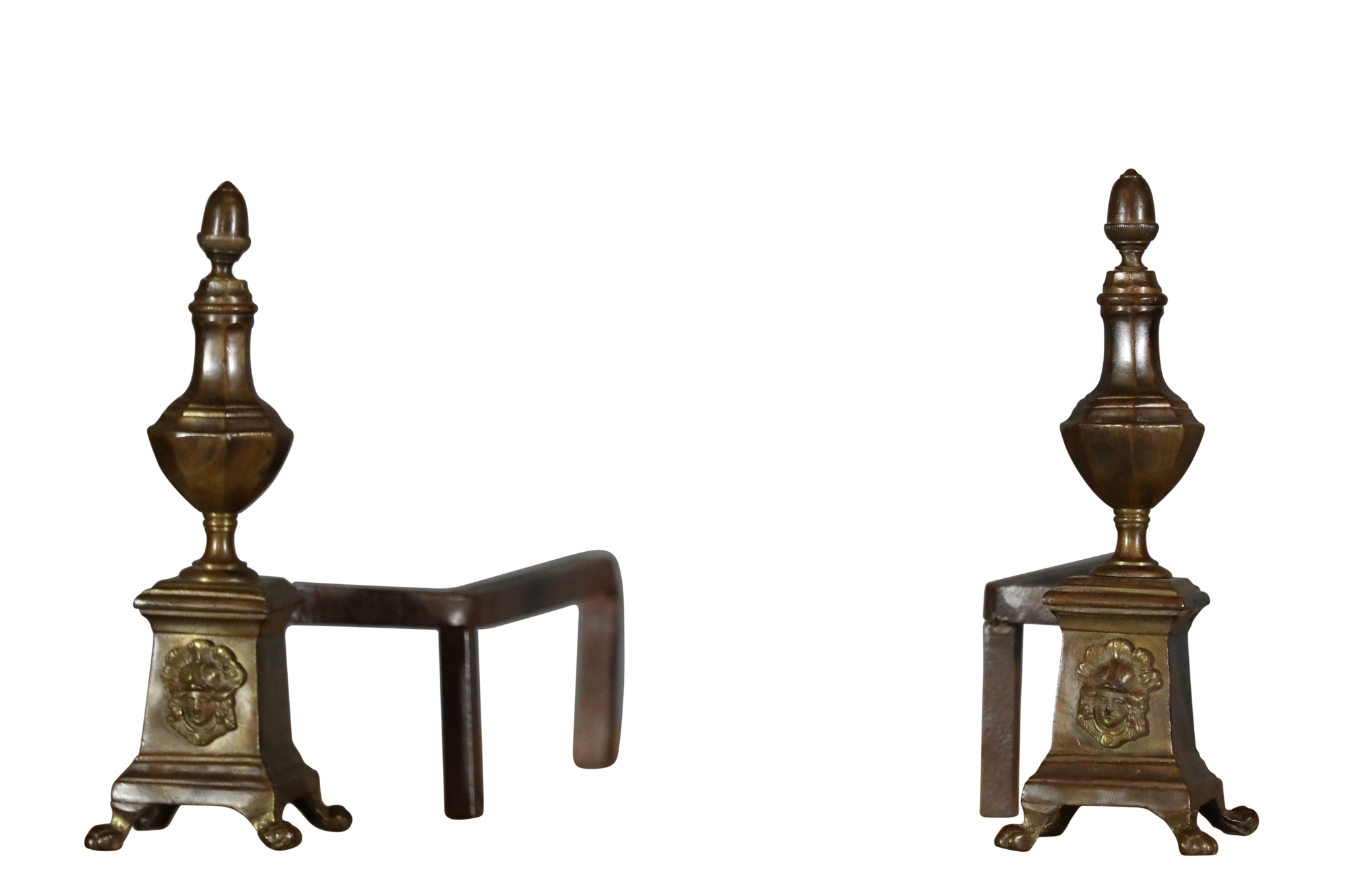 Elegant Fireplace Andiron In Brass The Antique Fireplace Bank