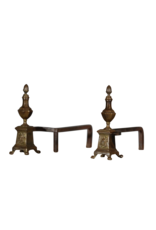 Elegant Fireplace Andiron In Brass