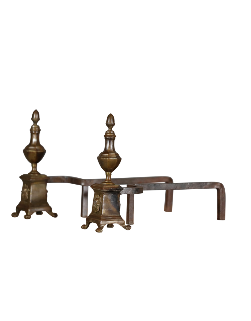 Maison Leon Van den Bogaert Elegante Bronzen Haardijzers