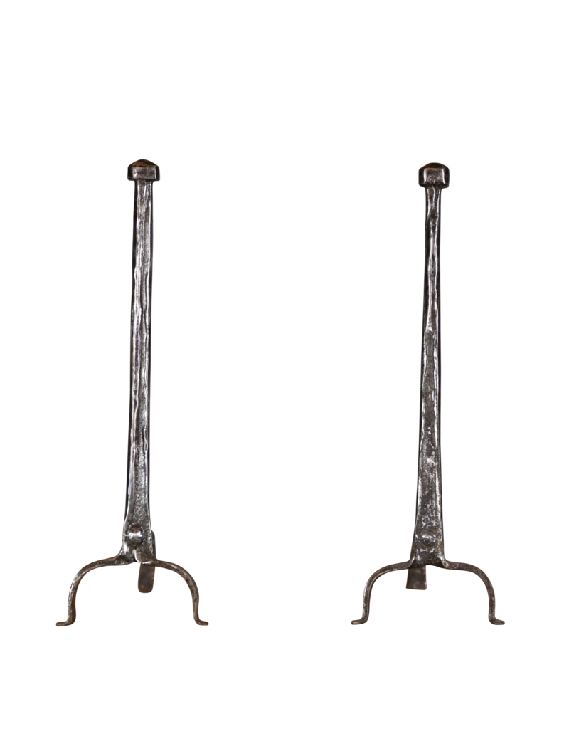 Solid Andiron In Wrought Iron