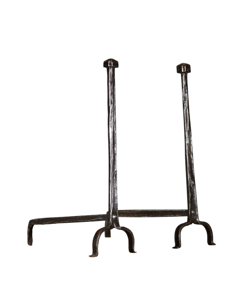 Solid Andiron In Wrought Iron