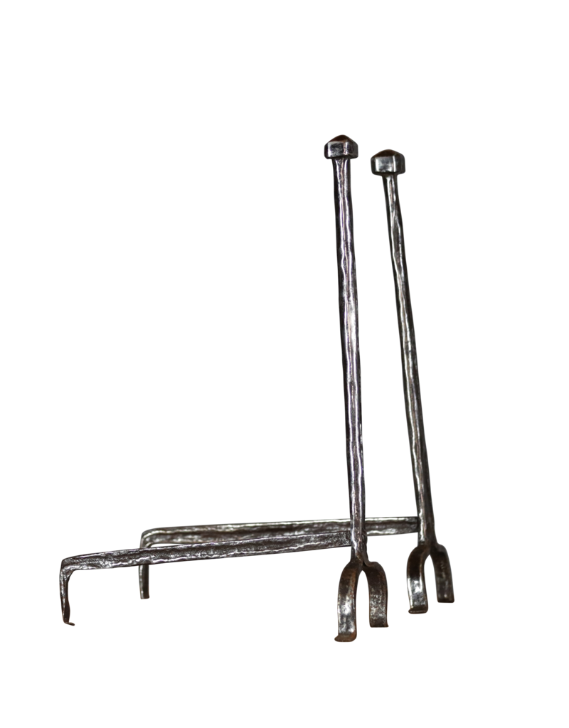 Solid Andiron In Wrought Iron