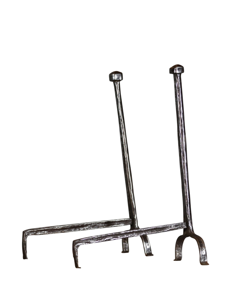 Solid Andiron In Wrought Iron