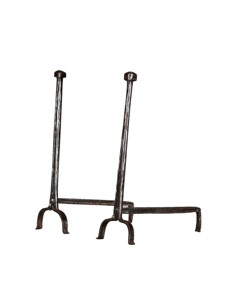 Solid Andiron In Wrought Iron