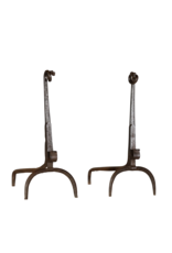 Maison Leon Van den Bogaert XIV Century Andiron In Wrought Iron
