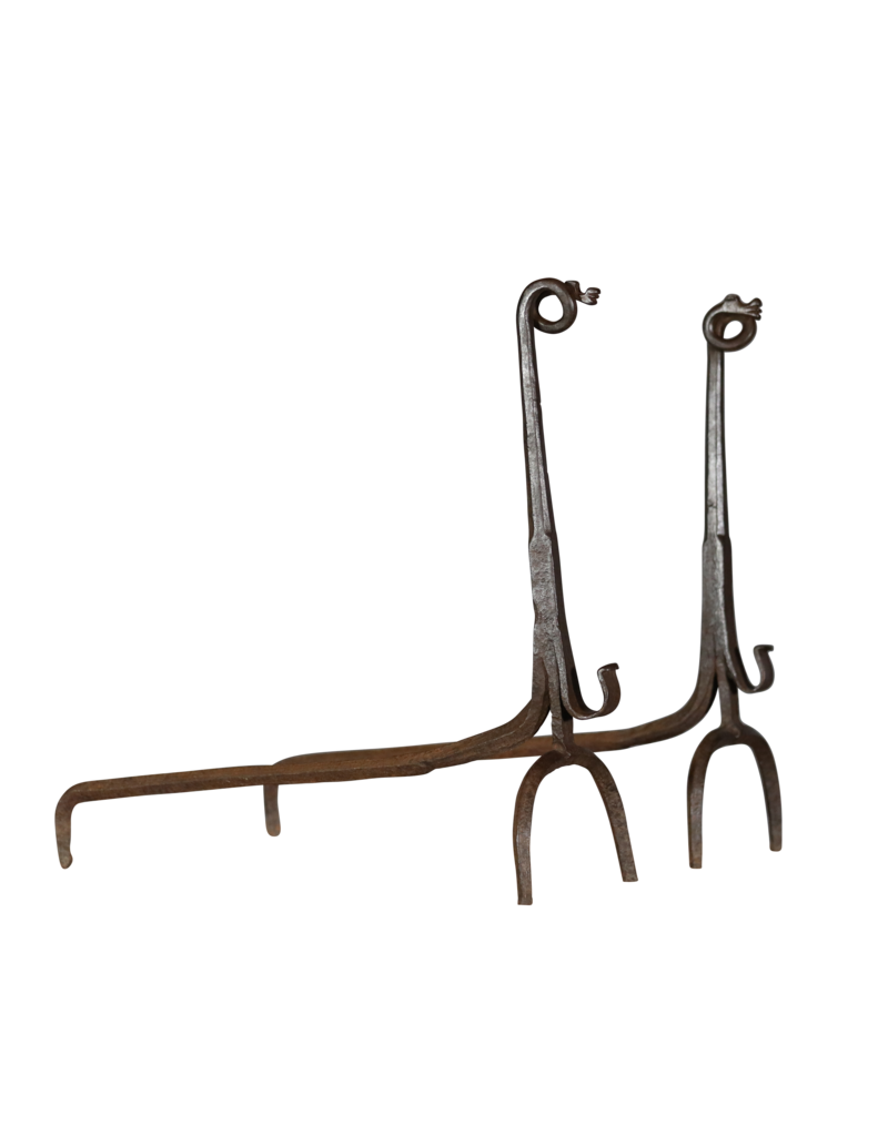 Maison Leon Van den Bogaert XIV Century Andiron In Wrought Iron