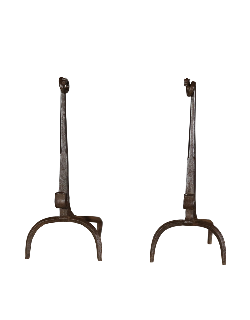 Maison Leon Van den Bogaert XIV Century Andiron In Wrought Iron