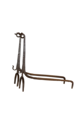 Maison Leon Van den Bogaert XIV Century Andiron In Wrought Iron