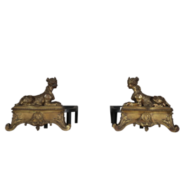 Maison Leon Van den Bogaert Paire De Chenêts D'Intérieurs Important