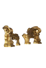 Grand Interior Andiron In Brass