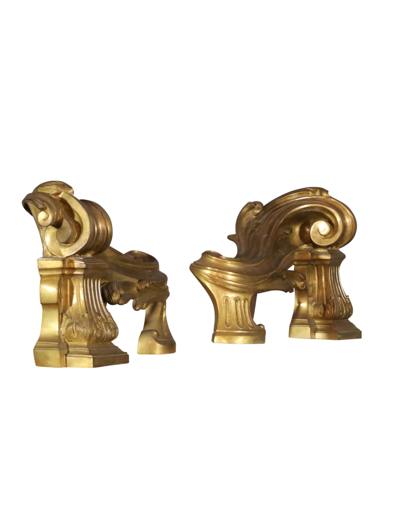 Grand Interior Andiron In Brass