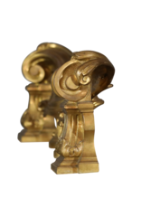 Grand Interior Andiron In Brass