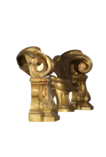 Grand Interior Andiron In Brass