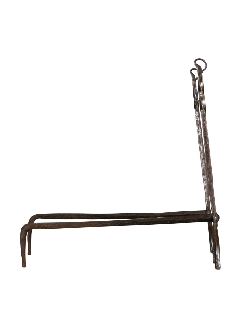 Elegant Fireplace Andiron In Wrought Iron