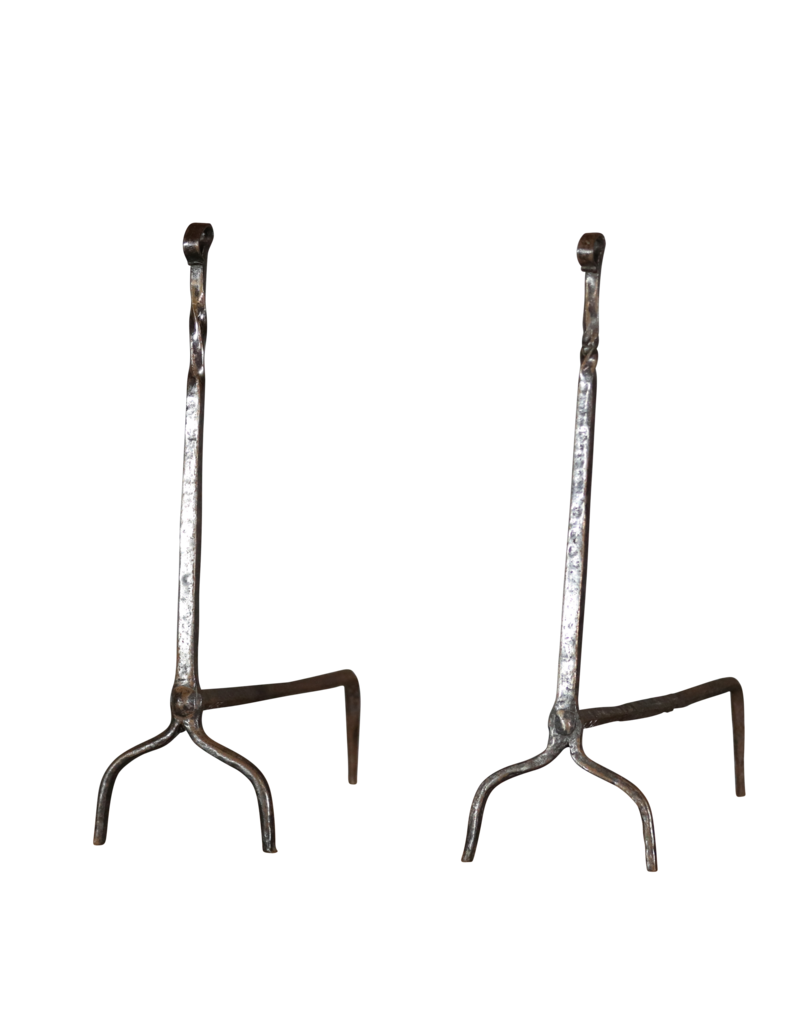 Elegant Fireplace Andiron In Wrought Iron