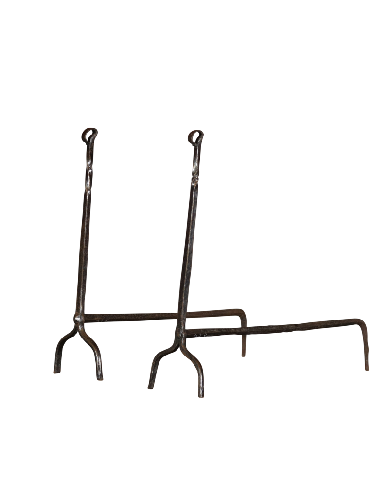 Elegant Fireplace Andiron In Wrought Iron