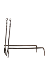 Maison Leon Van den Bogaert Elegant Fireplace Andiron In Wrought Iron