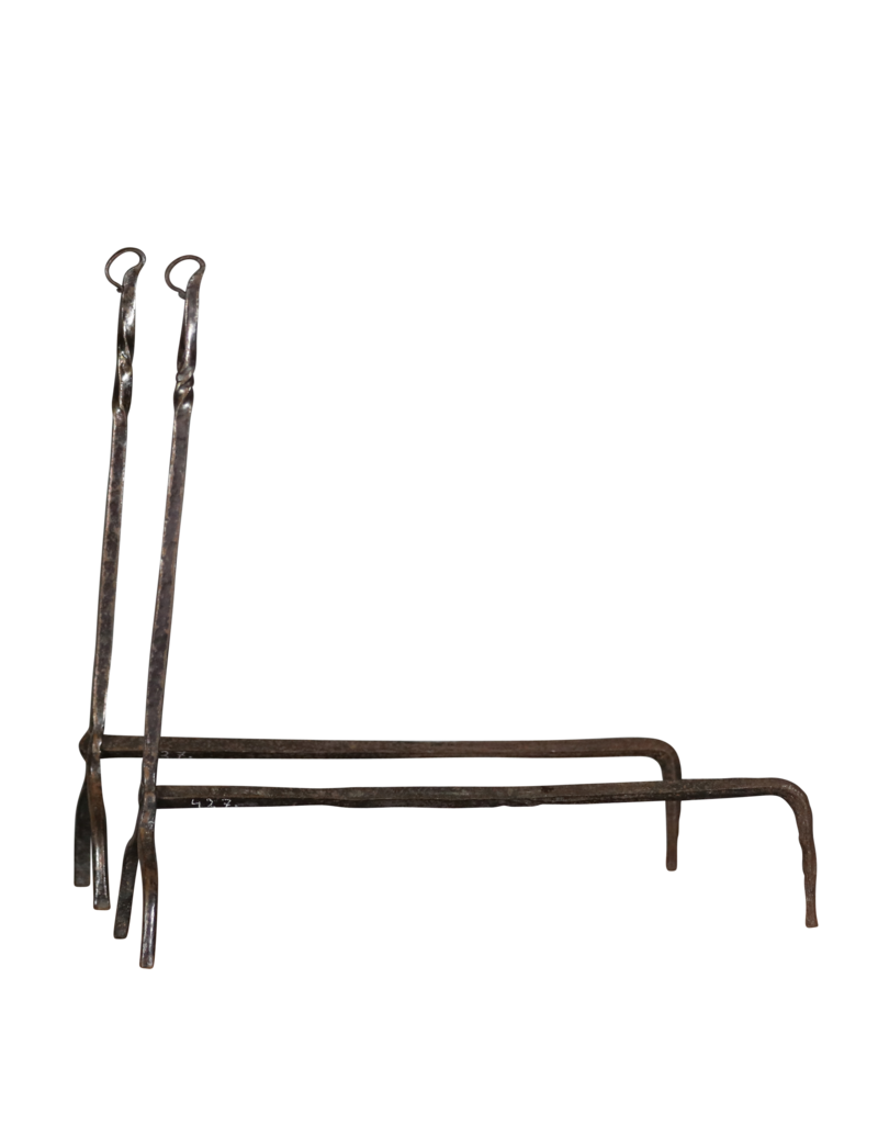 Elegant Fireplace Andiron In Wrought Iron