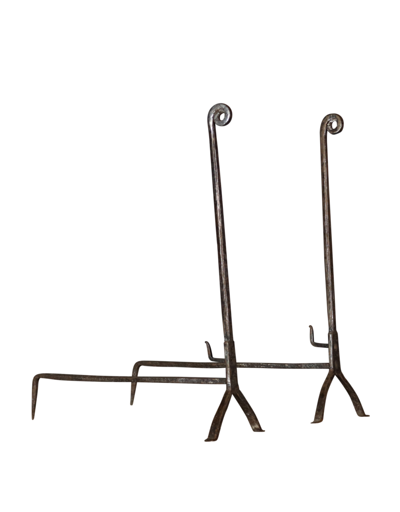 Elegant Fireplace Andiron In Wrought Iron