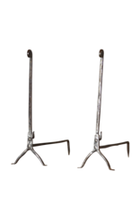 Maison Leon Van den Bogaert Elegant Fireplace Andiron In Wrought Iron