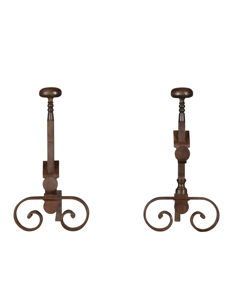 Modern Vintage Pair Andiron