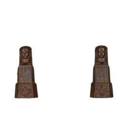Maison Leon Van den Bogaert Paar ägyptische Sfinx aus Gusseisen