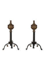 Maison Leon Van den Bogaert Solid Pair Andirons — 54 cm High