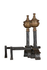 Maison Leon Van den Bogaert Solid Pair Andirons — 54 cm High