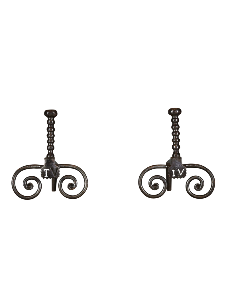 Maison Leon Van den Bogaert French Pair Andiron — 30 cm High