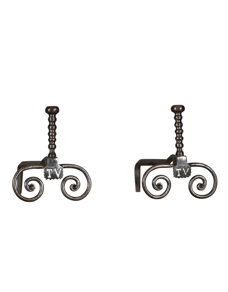 Maison Leon Van den Bogaert French Pair Andiron — 30 cm High