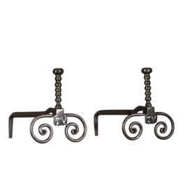 Maison Leon Van den Bogaert French Pair Andiron — 30 cm High