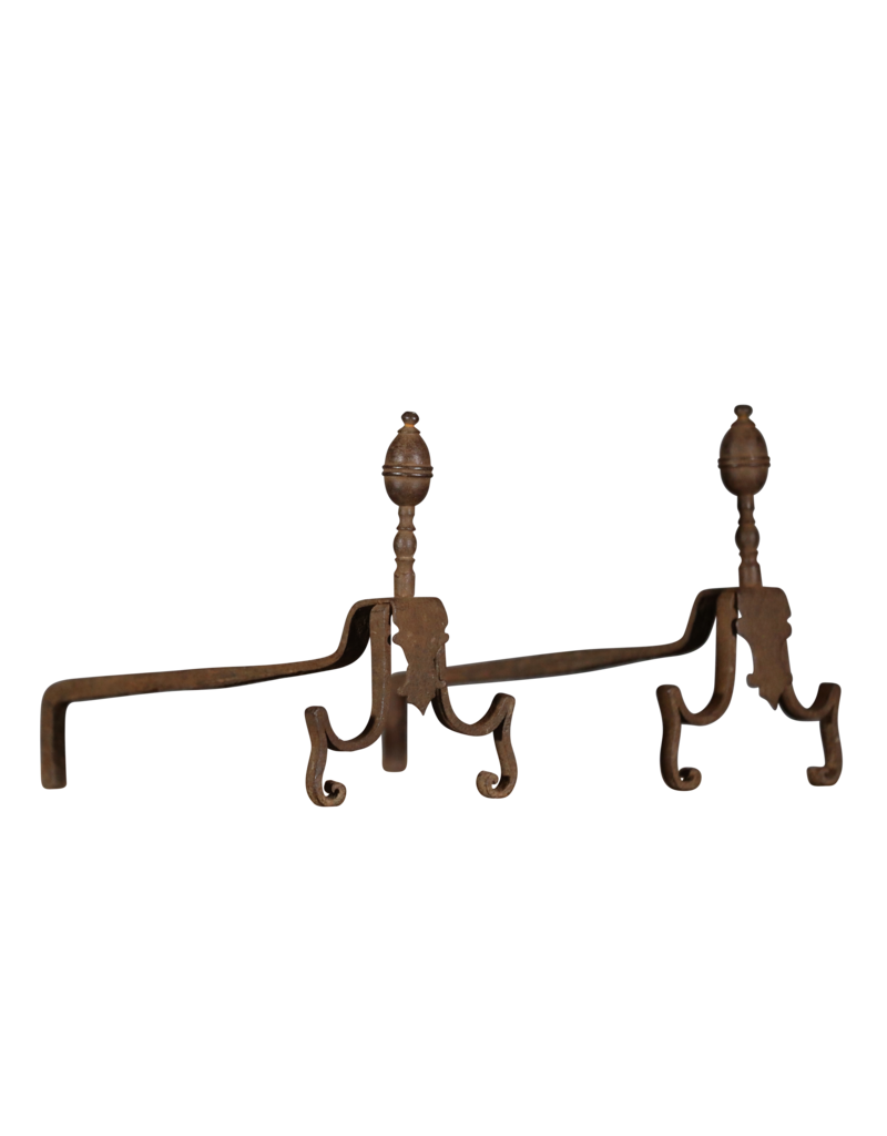 Elegant Fireplace Andiron In Wrought Iron