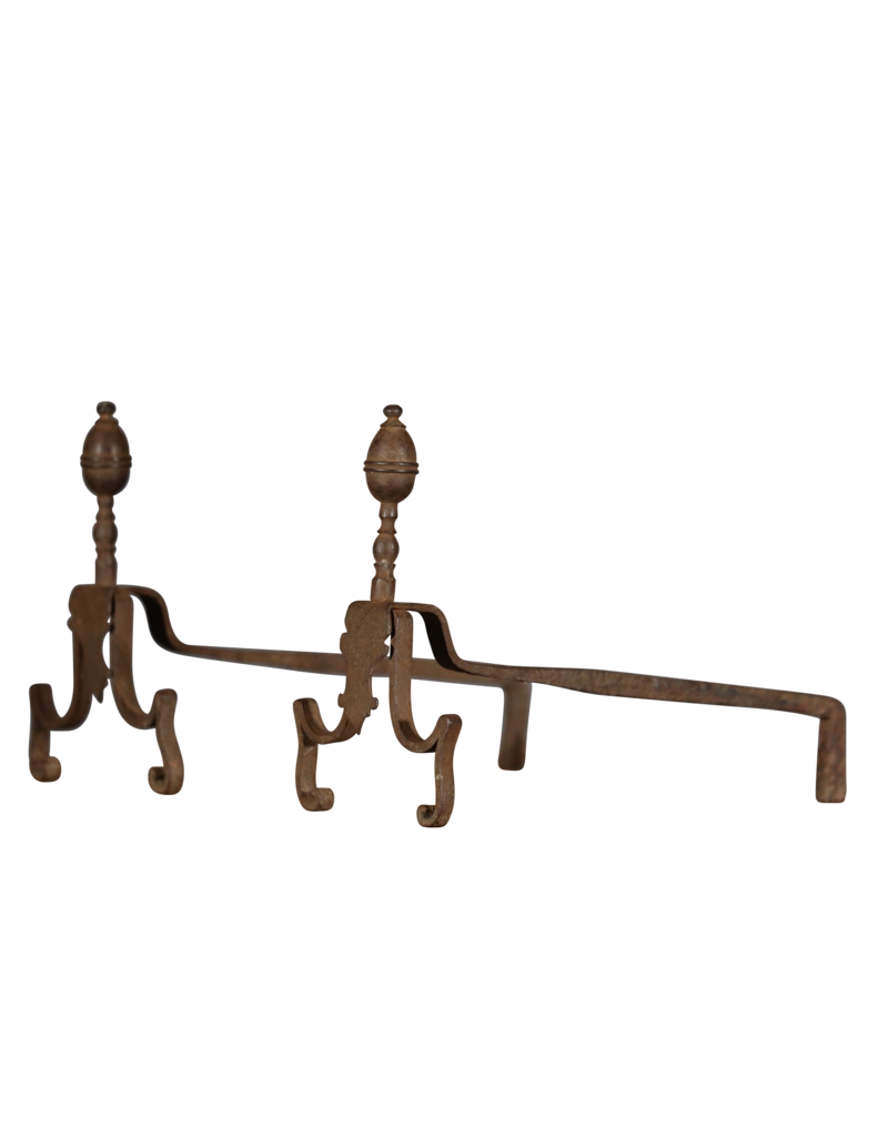 Elegant Fireplace Andiron In Wrought Iron