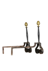 Solid Andiron With Brass Details