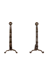 Solid Pair Andiron For Open Fire