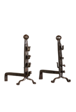 Solid Pair Andiron For Open Fire
