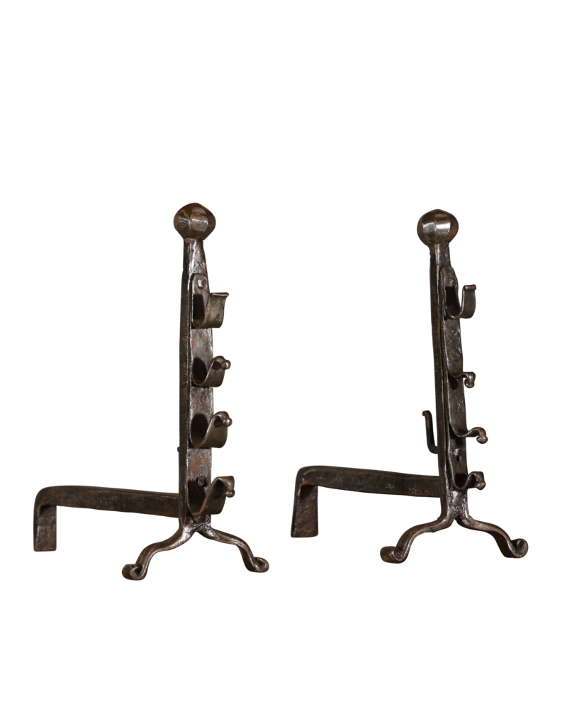 Solid Pair Andiron For Open Fire