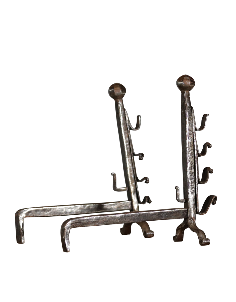 Solid Pair Andiron For Open Fire