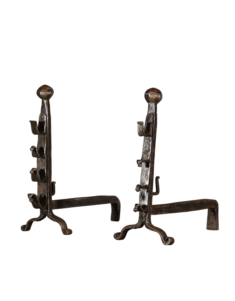 Solid Pair Andiron For Open Fire
